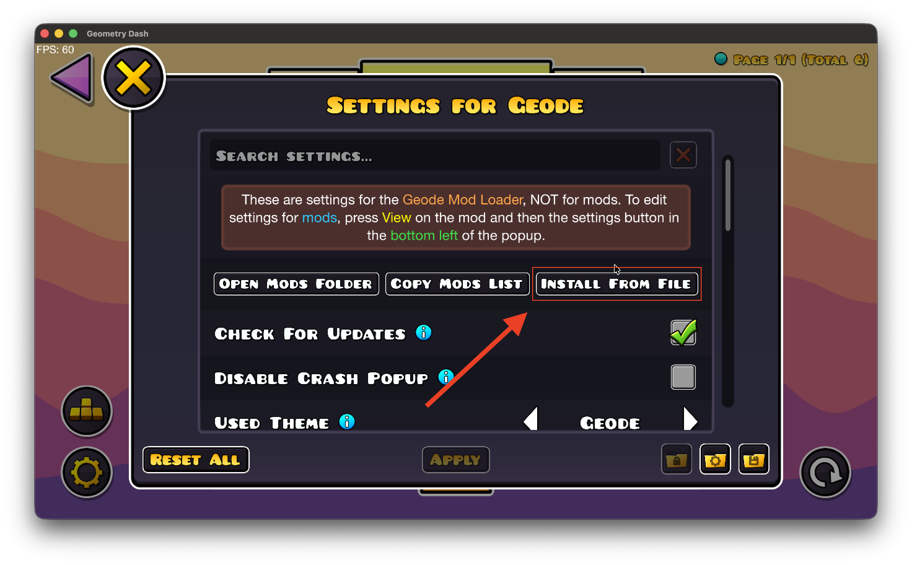 Geode install from file screenshot 2